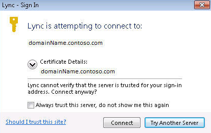 lync for mac certificate issues